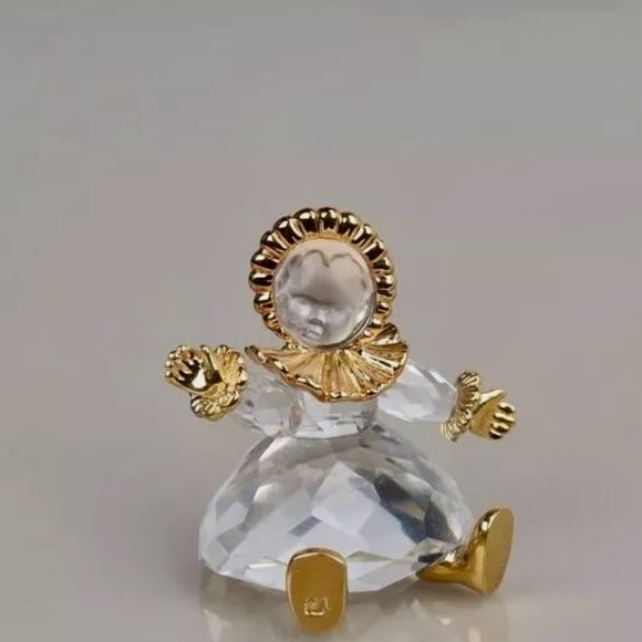 SWAROVSKI Crystal "Childhood Dreams" Memories Sitting Baby Doll Gold Accents - Picture 2 of 7